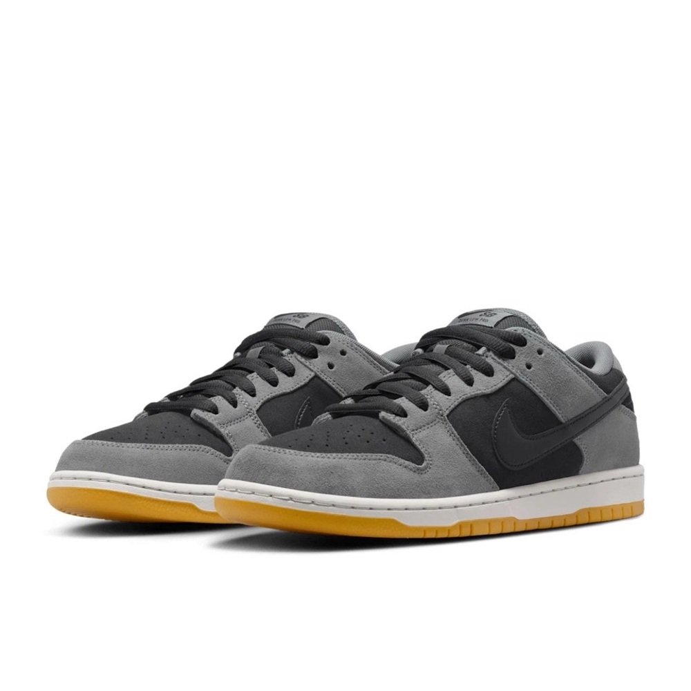 Nike Men's Black and Gray SB Dunk Low Pro Sneakers